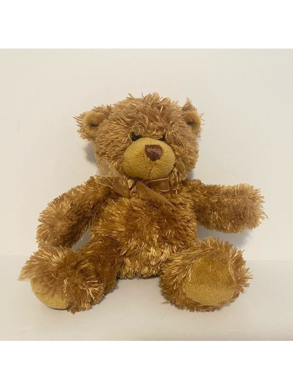 Gund Mini Bear Plush Brown Stuffed Animal Small 15308 Soft Teddy Ribbon Bow 5”